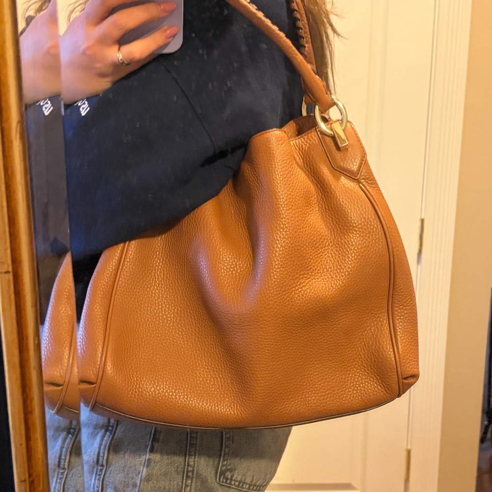 DVF Diane von Furstenberg Brown Leather Shoulder Bag Tote - Picture 8 of 8